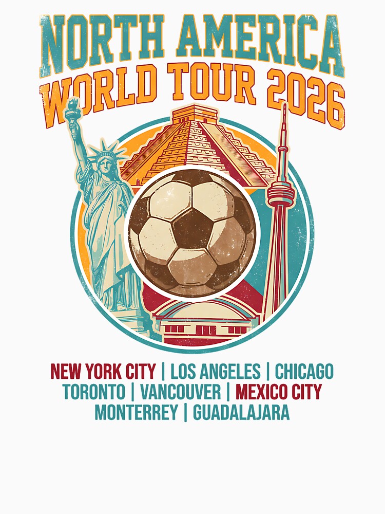 2026 World Tour Soccer - North America Stadium Series - Vintage Streetwear Tee USA Canada Mexico by Lukzol