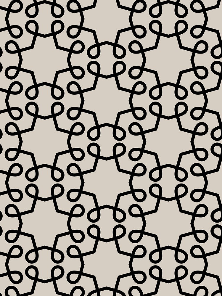 Black and Tan Geometric Swirl Shape Tile Pattern Coordinates w/ Dutch Boy 2022 Popular Color Warmed Silver 440-1DB - Colour Trends - Hue by ColorOfTheYears