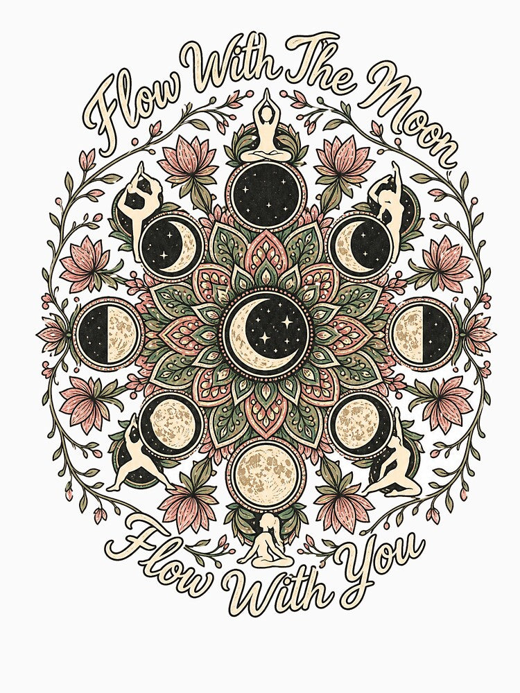 Cosmic Yoga Galaxy Mandala Moon Phase by VisualArtsOasis