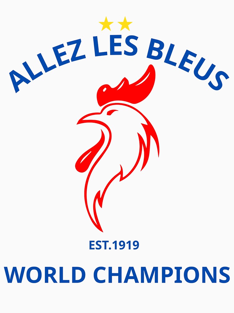 Allez Les Bleus Rooster Football Fans Crest by WildTrace Unisex , , , Long Sleeve Tee
