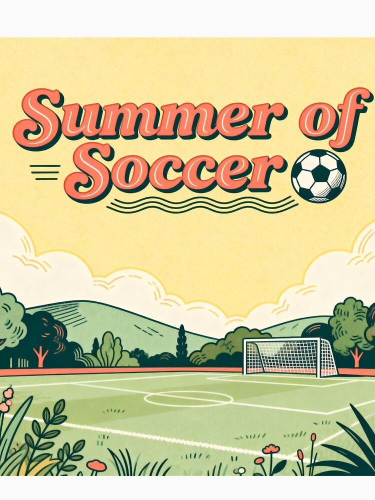 Retro Summer of Soccer 2026 - Vintage 70s Aesthetic Football Pitch Art by HappySproutArt Unisex , , , Long Sleeve Tee