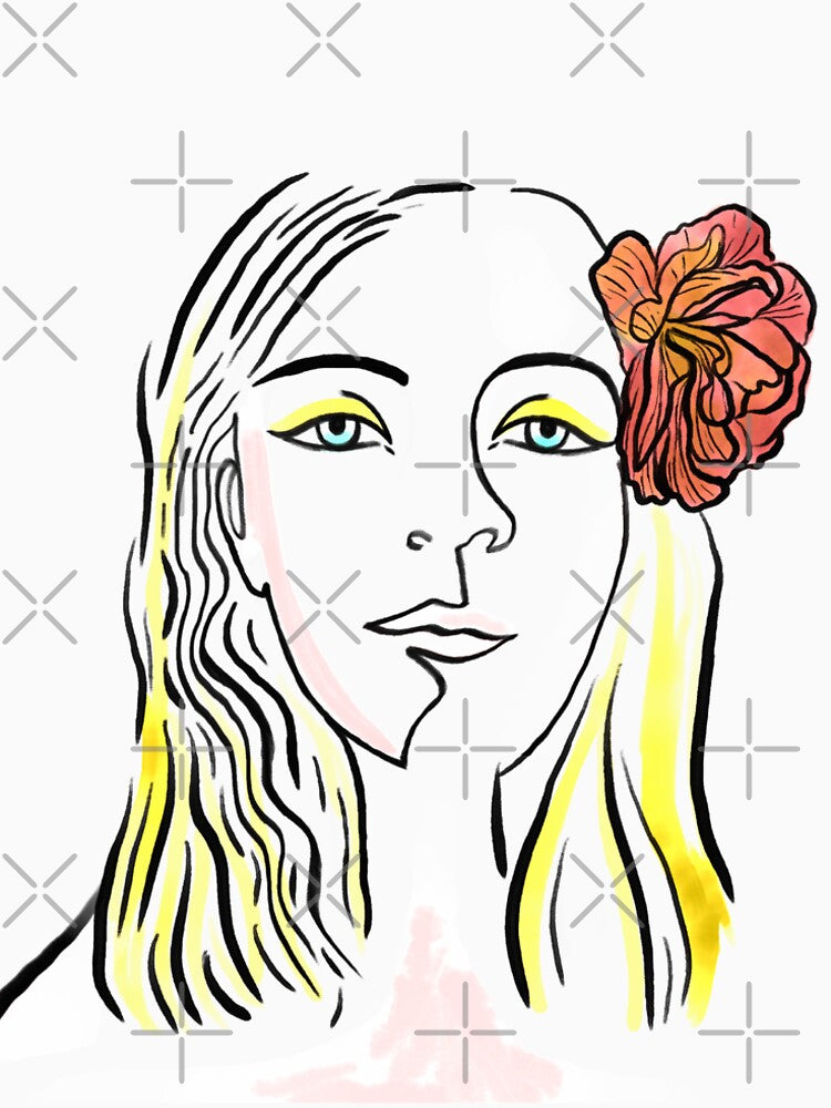Woman Line Art Portrait by tizicav