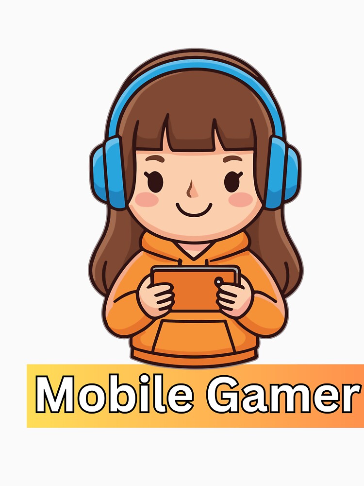 Cute Mobile Girl Gamer – Cartoon Gameplay by Rasheedaholik