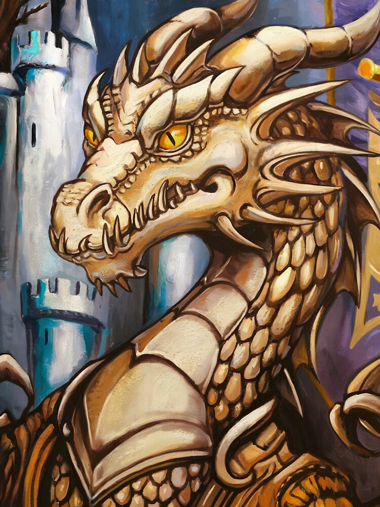 Fantasy Medieval Dragon and Castle by AndyKArt
