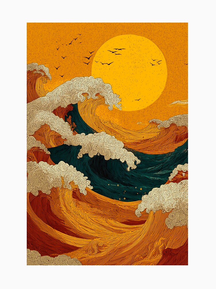 Vintage Hokusai Waves by InnerByJonas