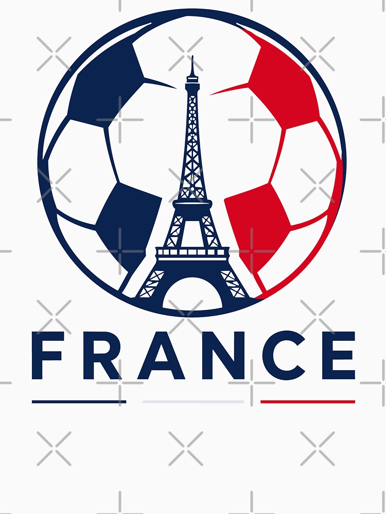 France Team Soccer Ball with Eiffel Tower | French Futbol by pixiedustpaint Unisex , , , Long Sleeve Tee