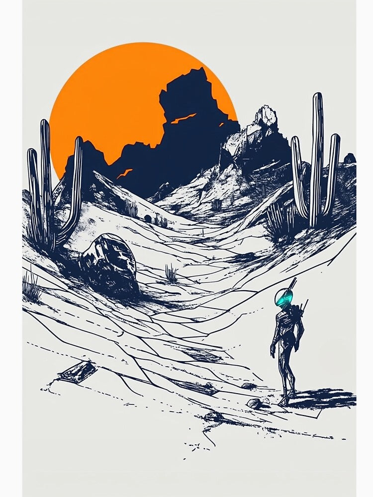 Wanderer of the Neon Dunes – Sci-Fi Desert Exploration by TeesAndSass