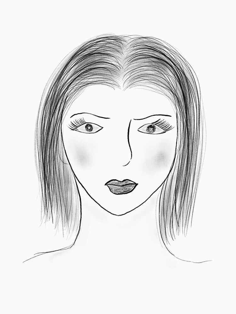 Black and White Woman Face Sketch by AtriumHouse