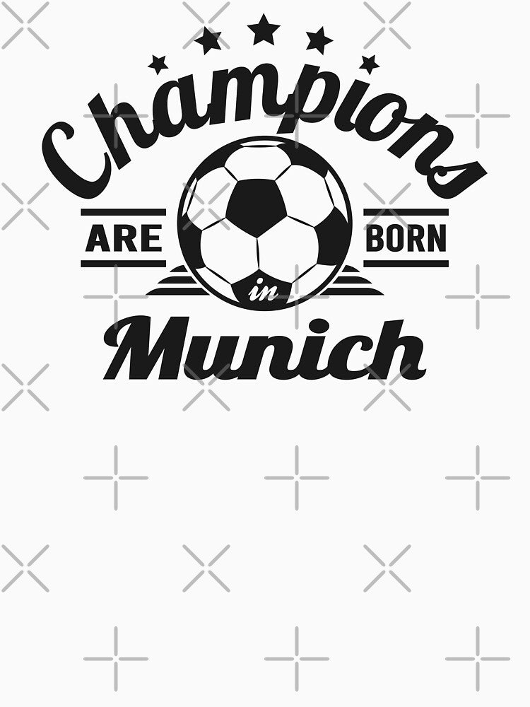 Champions Are Born In Munich , football fans vintage gift by lamjar-art Unisex , , , Long Sleeve Tee