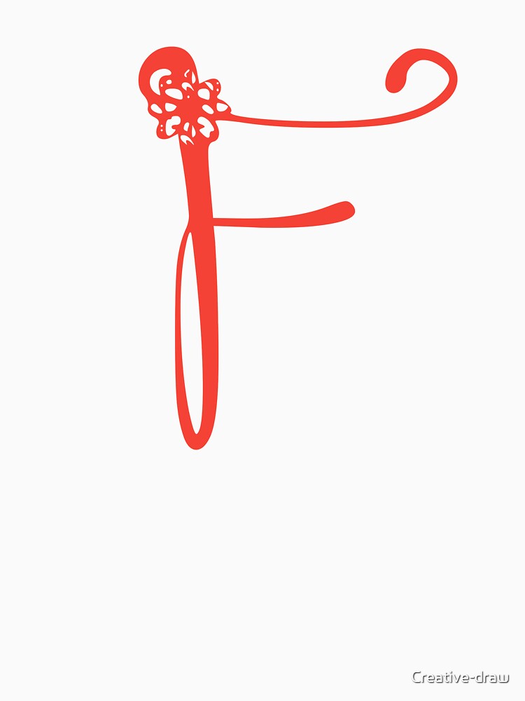 Floral Initial monogram F by Creative-draw