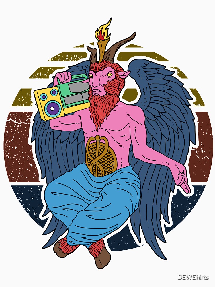 90s Hip Hop Retro Satanism Hail Satan Baphomet by DSWShirts