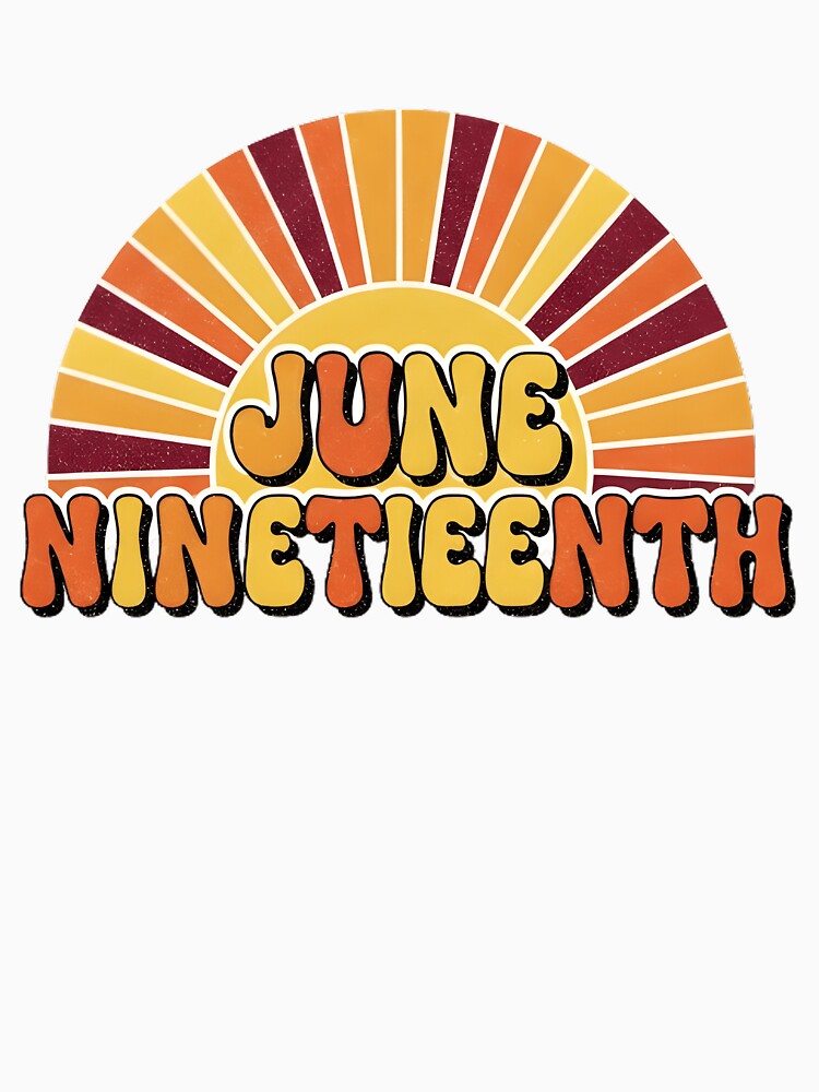 Retro Juneteenth Freedom Day T-Shirt | Groovy 70s Style Vintage Sunset Graphic Tee by Whispering Colors
