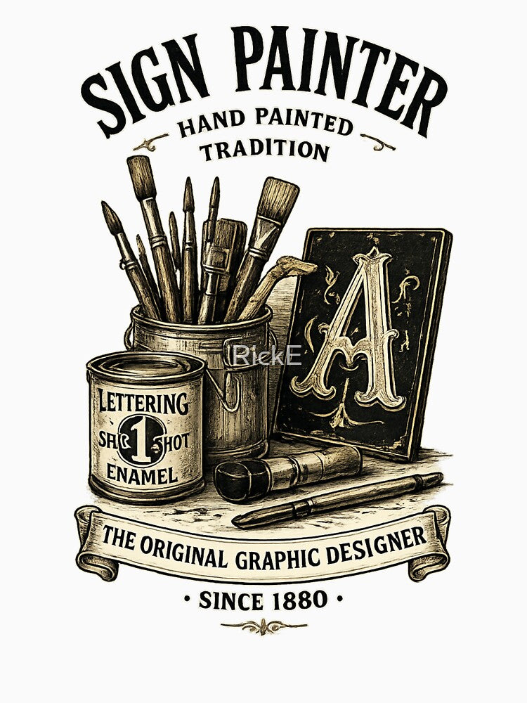Sign Painter Vintage Illustration Graphic Design Enthusiasts by RickE