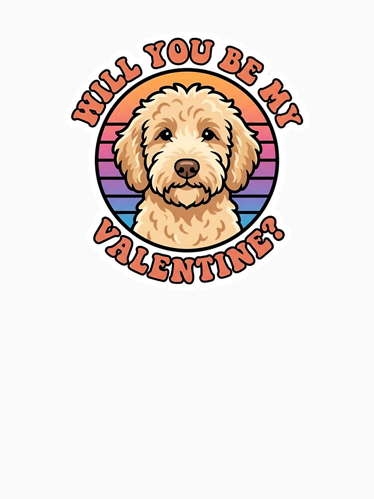 Goldendoodle Valentine - Retro Sunset Puppy by M1234s