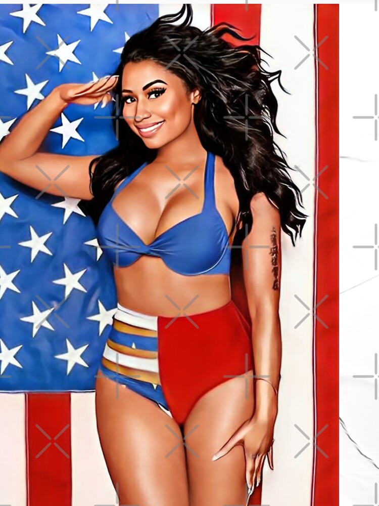 Patriotic Baddie Pin-Up Art – USA Flag Beauty by Zuriel Hargrove