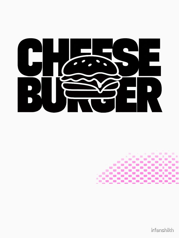 Cheese Burger: Bold Minimalist Typography Black White Text Art by irfanshikh