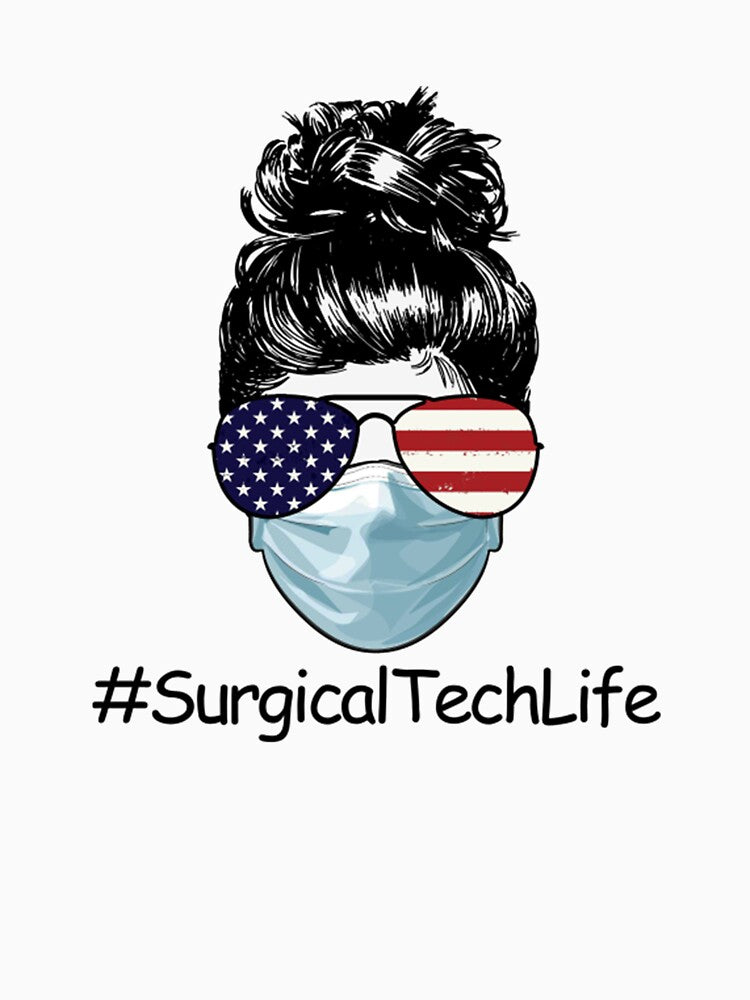 Surgical Tech Life USA Flag Sunglasses Facemask by Camillepiers