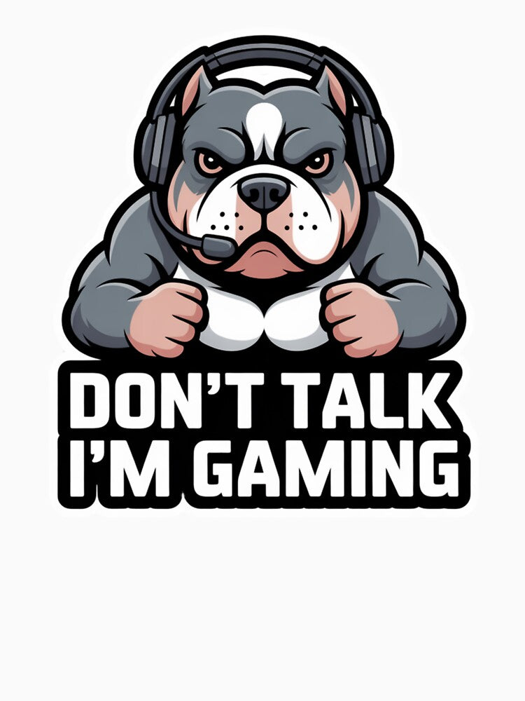 Don't Talk I'm Gaming Angry Dog Gamer Art Print by Sky-bully