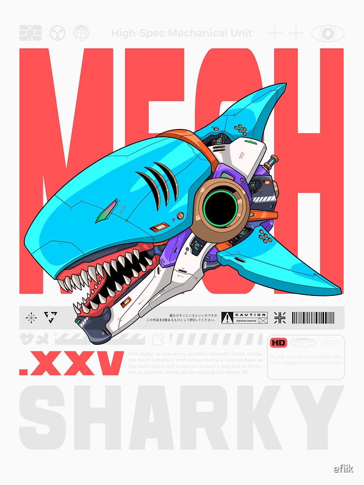 Mech Sharkhead Vol.3 - Black Bg by efiik