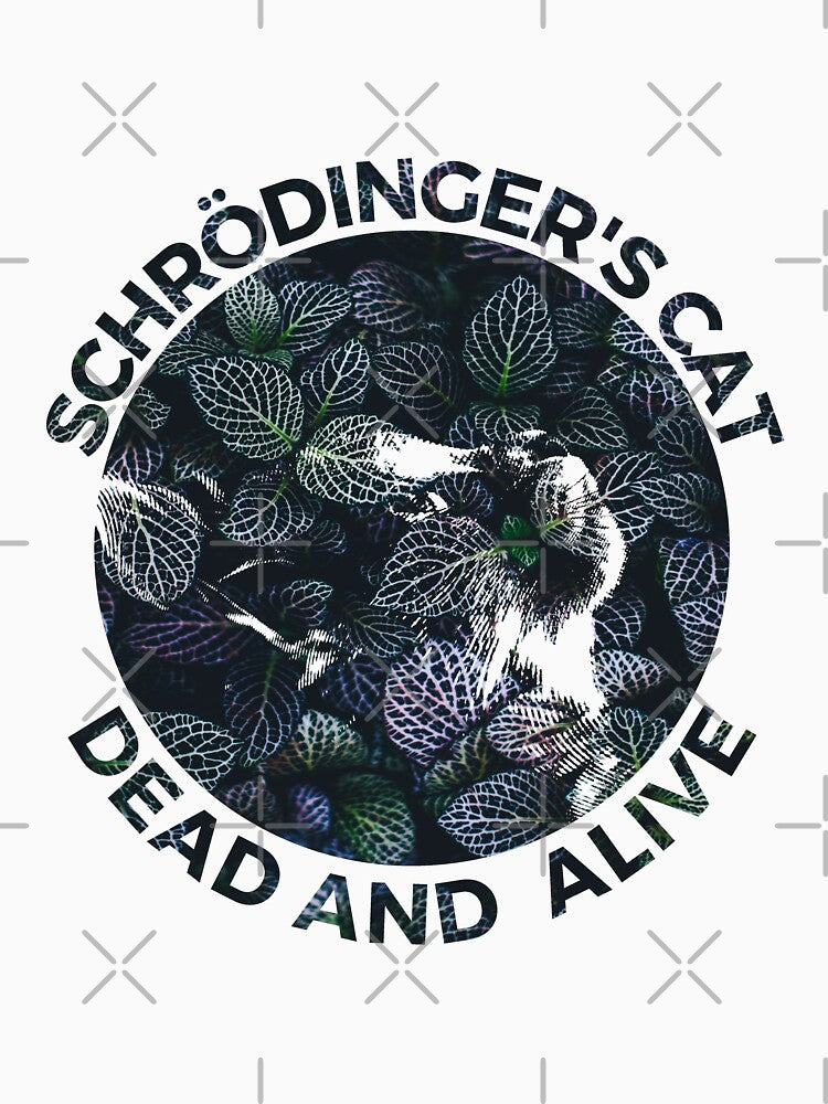 Schrödinger's cat Dead and Alive- Cat in Leaves-Science by Creative Life