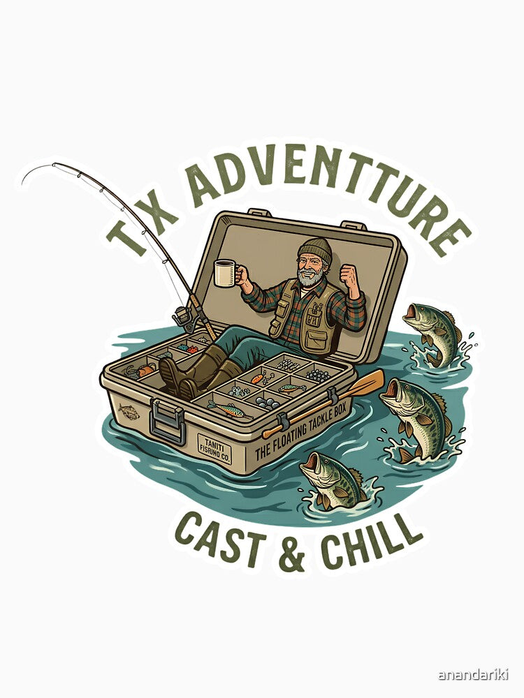 Tackle Box Adventure - Funny Fishing Tackle Box Design by anandariki