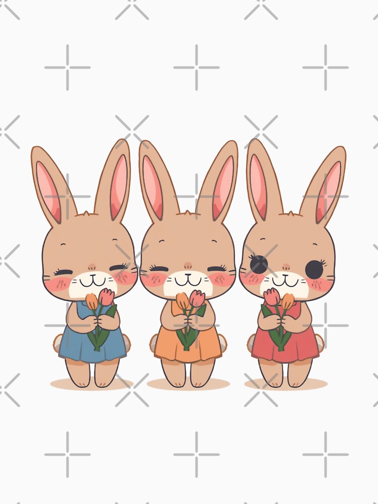Rabbits with Tulips by PatronesKawai