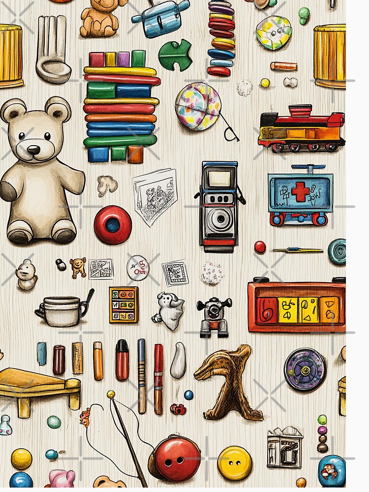Retro Playroom Vibes on Wooden Floor Display by Piotrek0001