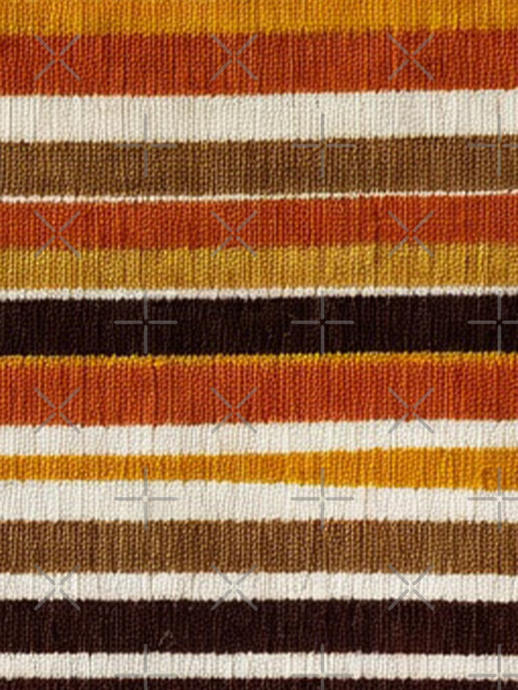 Brown Orange Horizontal Woven Stripe Textile Pattern by SassyArtistry