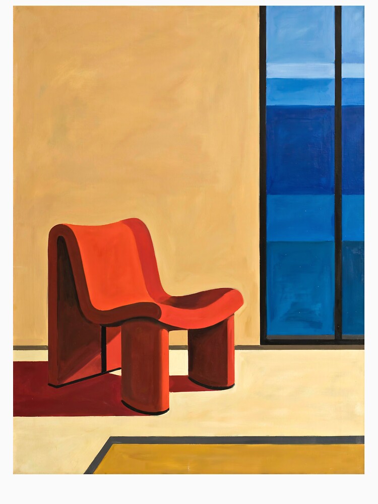 Quiet Room | Modern Art | Red Chair by Moodzu