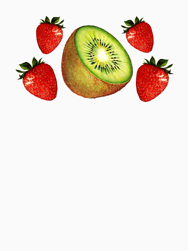 Strawberry Kiwi Pattern - White by Kelly  Gilleran