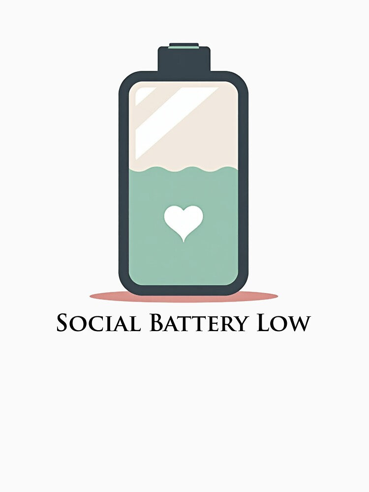 Social Battery Low Introvert Funny Design by dkza