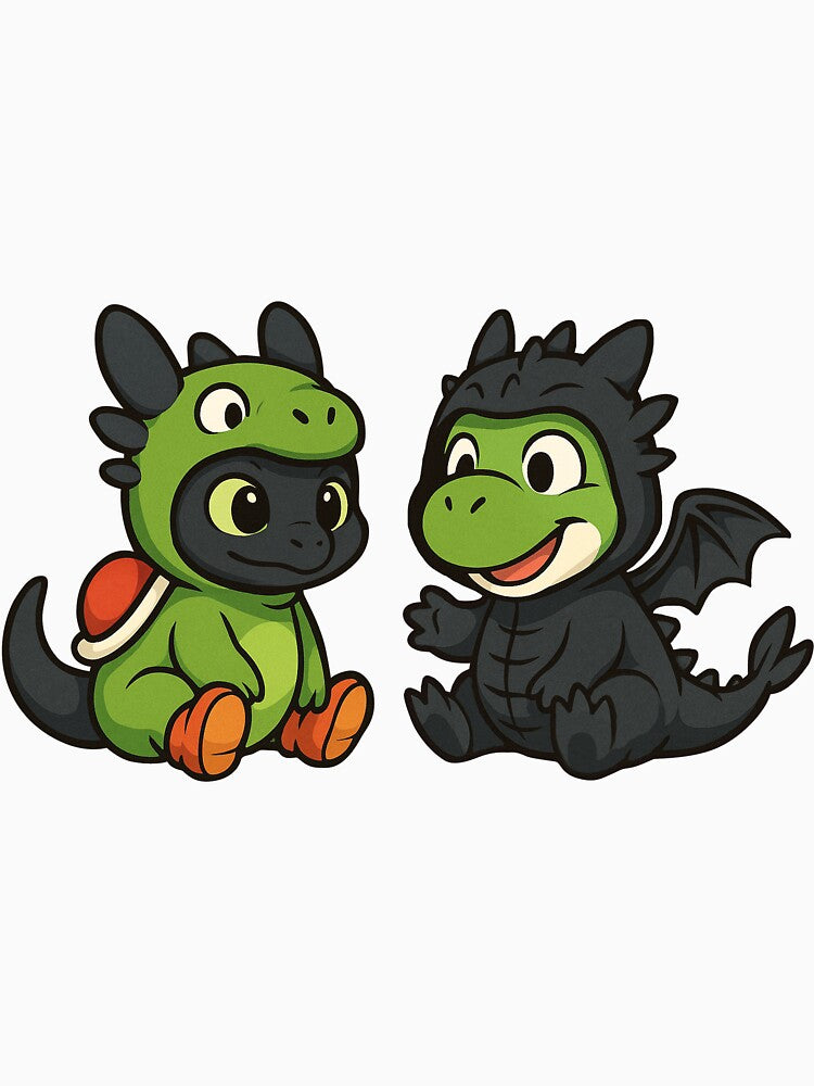 Cute dragon outfit swap - Toothless and Yoshi Inspired by CinematicM