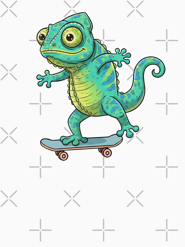 Funny Chameleon Skateboard Skating Zoo Boys Girls Kids by rafaeltto