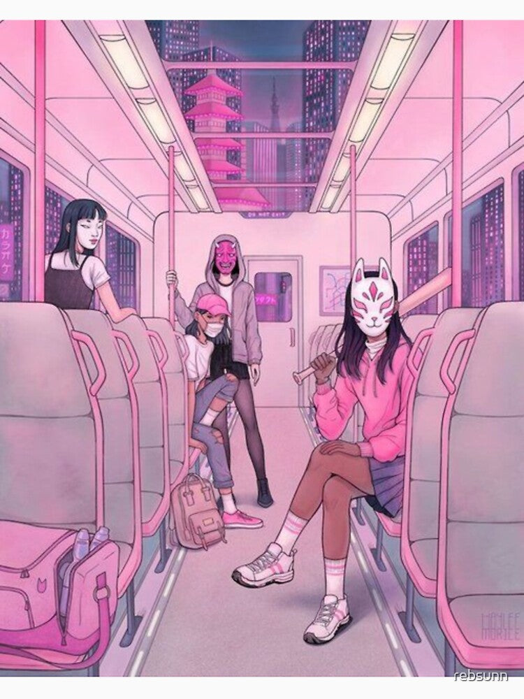 anime Japan aesthetic cartoon pink y2k retro by rebsunn