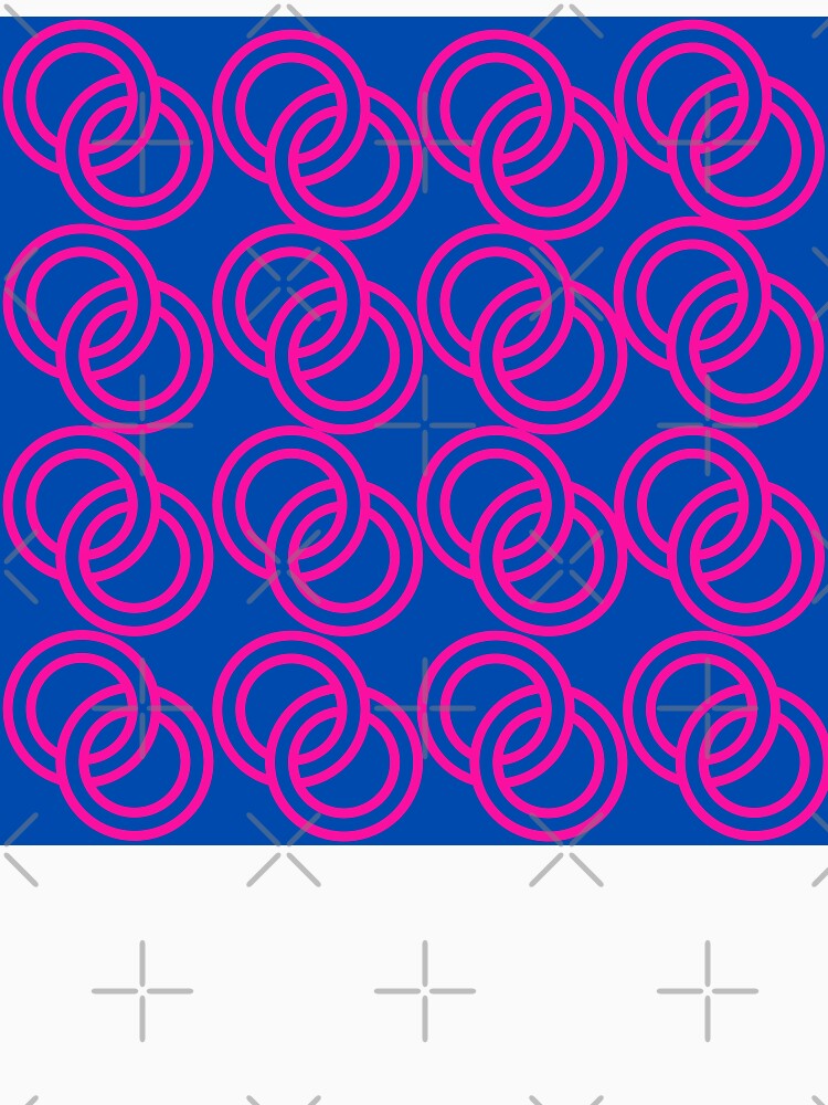 Pink Overlapping Circles on Blue– Modern Geometric Pattern Design by Cultradesign