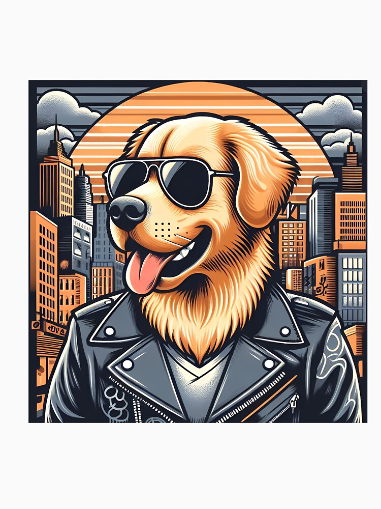 Cool Golden Retriever Boyfriend by PrintWizardArt