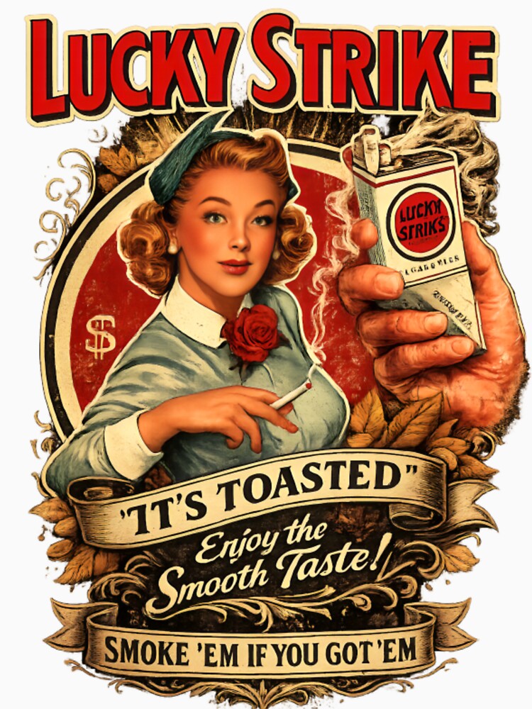 Lucky Strike Vintage Pin-Up Girl Retro Tobacco Style Graphic by CatLovers Studio