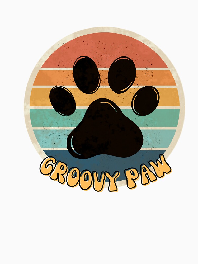 Retro Groovy Dog Paw Print - Vintage Aesthetic by Gapanaart