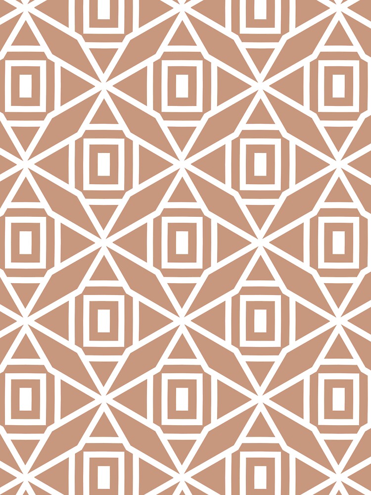 Tan and White Diamond Rectangle Shape Pattern Pairs DE 2022 Popular Color Chinook Salmon DET456 by ColorOfTheYears