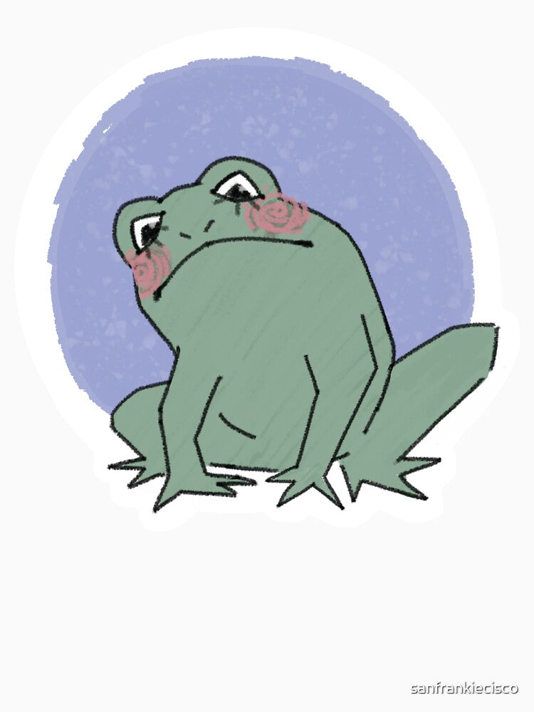 curious frog (blue) by sanfrankiecisco