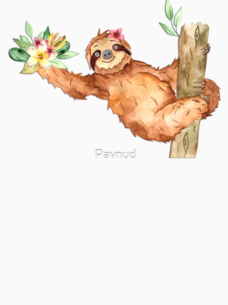 Sloth and Flowers by Pavnud