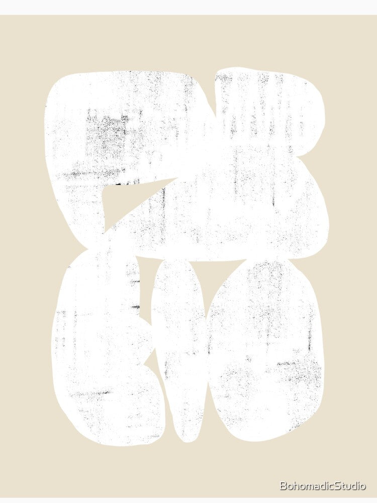 Bold Shapes NO.1 White by BohomadicStudio Unisex , , , Long Sleeve Tee