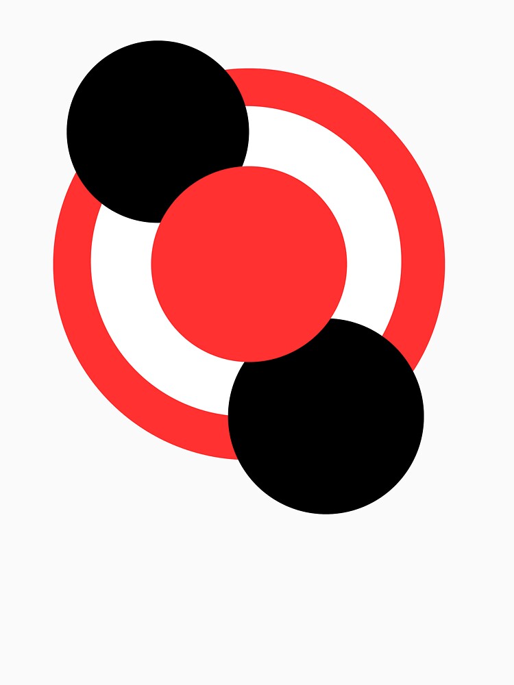 Red Circle Orbit - Bold Geometric Abstract on Black by Uceepeace