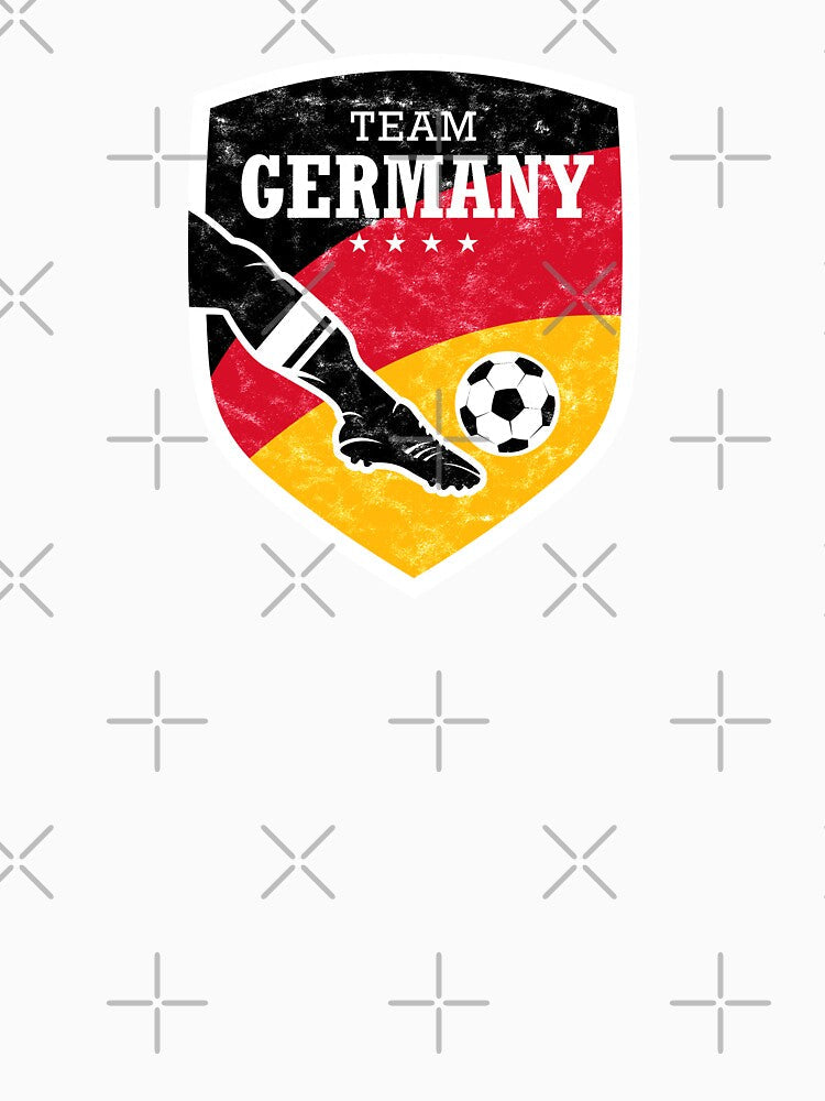TEAM GERMANY FOOTBALL EMBLEM USED LOOK BLACK RED YELLOW BY SUBGIRL by SUBGIRL Unisex , , , Long Sleeve Tee