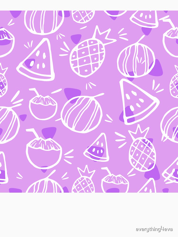 Purple Tropical Fruit Sketches Pattern by everything4eva