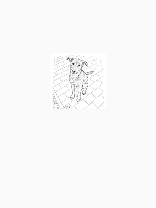 "Dog Portrait – Minimalist Pet Line Drawing" by MalickaArt
