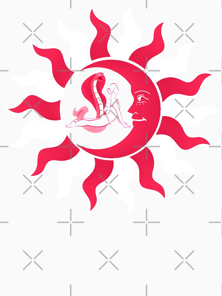 Snake Yoga Pose With Moon And Sun by TeesFashion
