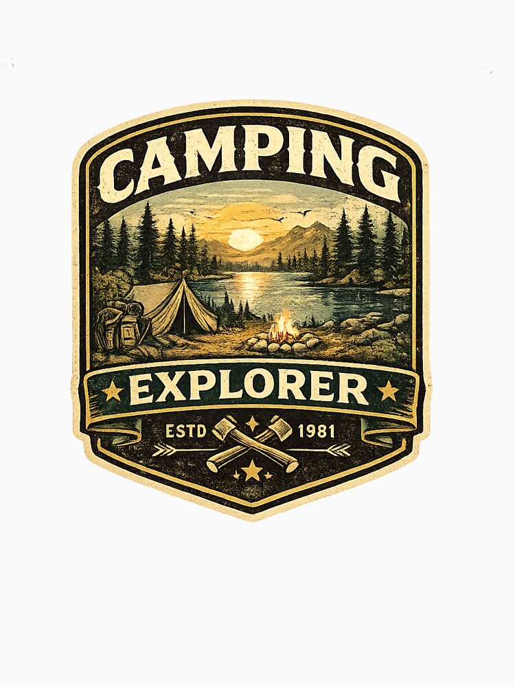 Vintage Camping Explorer Retro Outdoor Adventure T-Shirt Design by RelateAndTee