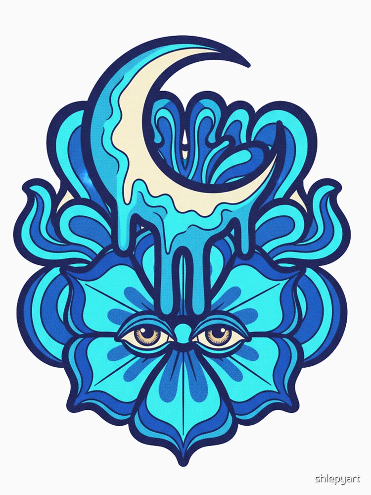 Groovy Trippy Flower Eyes – Psychedelic Sticker & T-Shirt Design by shlepyart