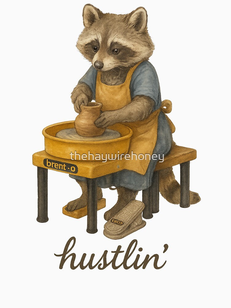 Pottery Wheel Raccoon - Hustlin' by thehaywirehoney